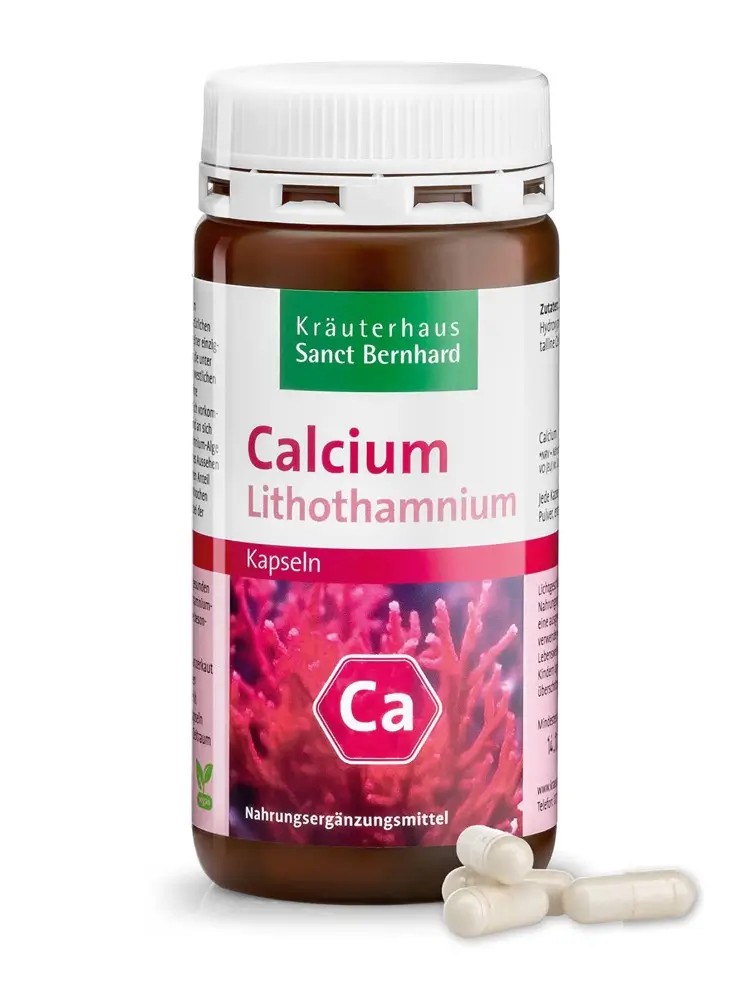 Viên Uống Calcium Lithothamnium Kapseln Sanct Bernhard, 120 Viên - Bổ Sung Canxi Từ Tảo Biển Đỏ